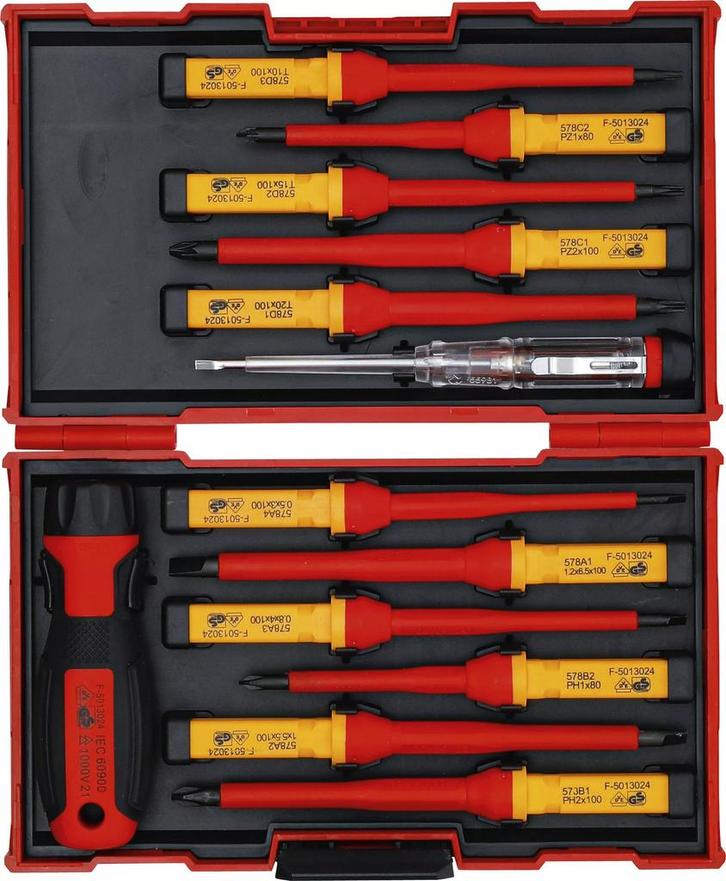 BGS VDE schroevendraaier set met vervangingsbladen 13-delig, Doe-het-zelf en Bouw, Gereedschap | Handgereedschap, Nieuw, Ophalen of Verzenden