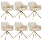 tectake Lona fluwelen draaistoel met dikke vulling - creme/g, Huis en Inrichting, Stoelen, Verzenden, Nieuw