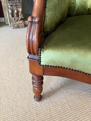 Chaise - Bois, Velours - Fauteuil - Rembourré
