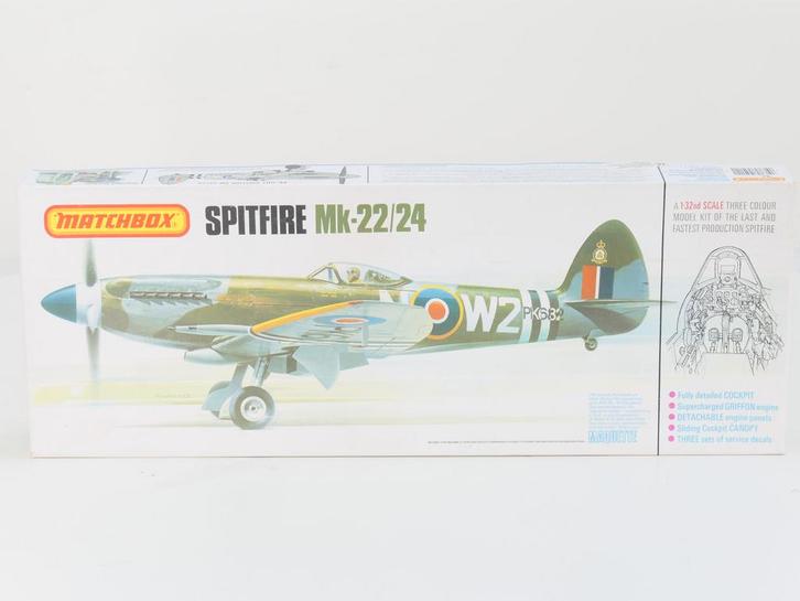 Schaal 1:32 Matchbox PK-501 bouwdoos Spitfire Mk-22/24 ne..., Hobby en Vrije tijd, Modelbouw | Vliegtuigen en Helikopters, Nieuw