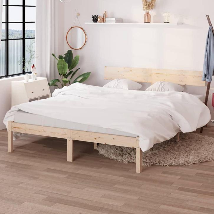 vidaXL Bedframe zonder matras massief hout 140x200 cm, Huis en Inrichting, Slaapkamer | Bedden, Nieuw, Verzenden