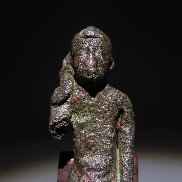 Égypte ancienne Bronze Dieu Harpocrate. 10,3 cm H Période, Verzamelen, Mineralen en Fossielen