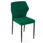 Stoel | Fluweel/Metaal | Groen | Zwarte Poten | Indoor |, Zakelijke goederen, Verzenden, Nieuw in verpakking