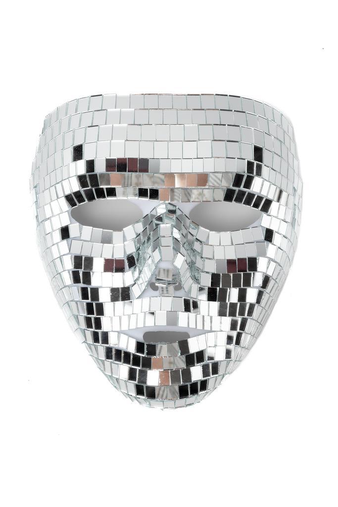 Discobal Masker Gezicht Vrouw Spiegeltjes Disco Spiegelbal M, Hobby en Vrije tijd, Feestartikelen, Nieuw, Ophalen of Verzenden