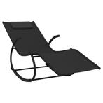 Schommelend Ligbed Staal Zwart | Tweede Kansje | OP = OP, Tuin en Terras, Verzenden, Nieuw, Textileen