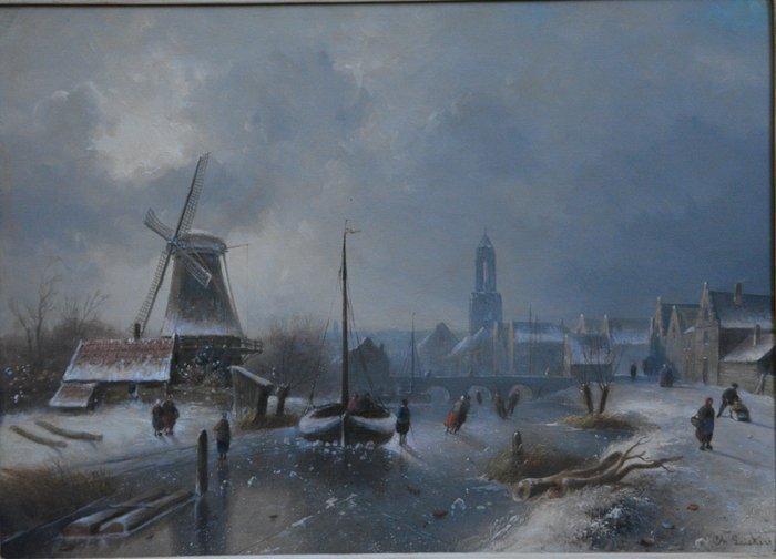 Charles Henri Joseph Leickert (1816-1907) - IJsgezicht, Antiek en Kunst, Kunst | Schilderijen | Klassiek