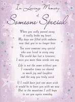 Rouwkaart herdenkingskaart ILM Someone Special 16.5 x 12 cm, Nieuw