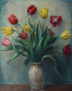 Rudolf Hanzl (1894-1956) - Tulpen Strauß in Vase, Antiek en Kunst