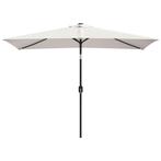 Zandwit 200x300cm Parasol | OP = OP Deal, Tuin en Terras, Nieuw, 1 tot 2 meter, Stokparasol, Kantelbaar