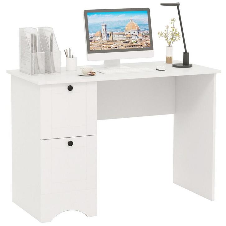 2dekans | Coast Bureau met 2 Laden – Wit – 109 x 50 x 75 cm, Huis en Inrichting, Bureaus, Ophalen of Verzenden
