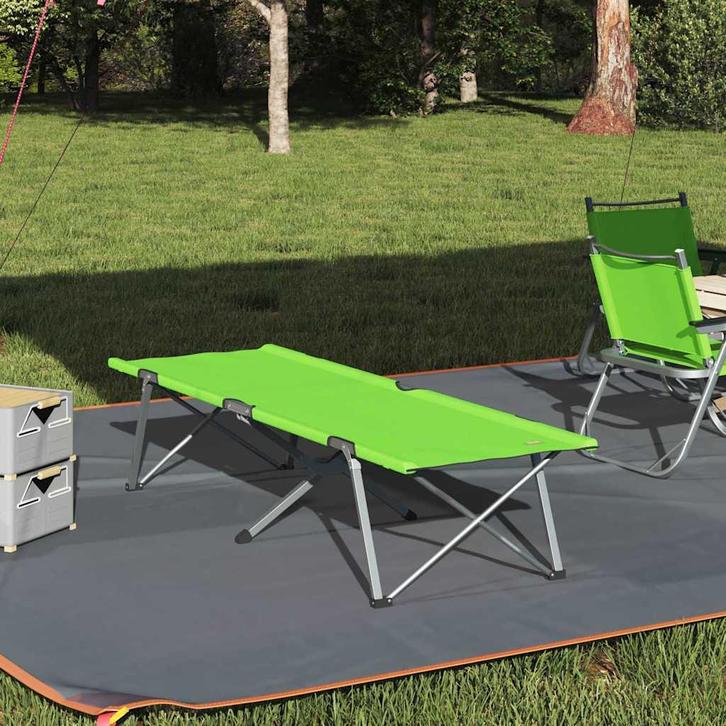 vidaXL Opvouwbaar Campingbed Groen 194 x 62,5 x 42,5 cm, Caravans en Kamperen, Kampeeraccessoires, Nieuw, Verzenden