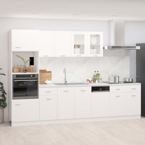 vidaXL 7-delige Keukenkastenset Lyon bewerkt hout wit, Huis en Inrichting, Kasten | Overige, Nieuw, Verzenden