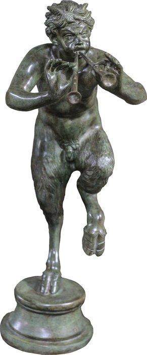 sculptuur, Pan con pifferi - 71 cm - Brons, Antiquités & Art, Antiquités | Céramique & Poterie