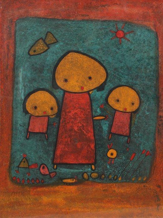 Giovanni Vetere (1940) - Drie poppetjes, Antiek en Kunst, Antiek | Overige Antiek