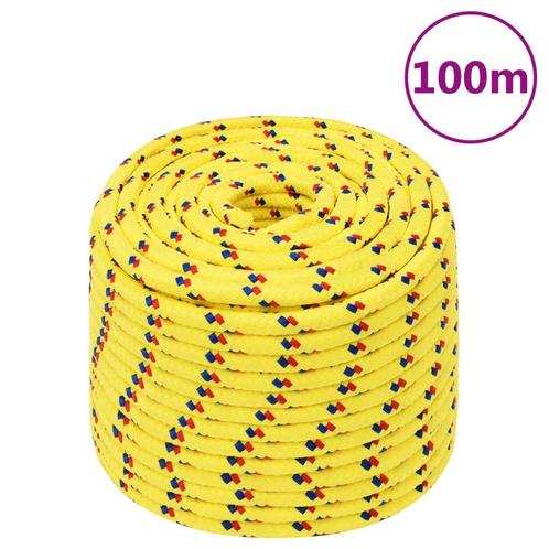 vidaXL Boottouw 12 mm 100 m polypropyleen geel, Doe-het-zelf en Bouw, IJzerwaren en Bevestigingsmiddelen, Nieuw, Verzenden