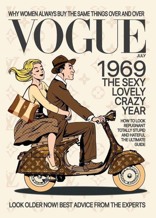 Kobalt (1970) - Vogue July 1969, Antiek en Kunst, Kunst | Schilderijen | Modern