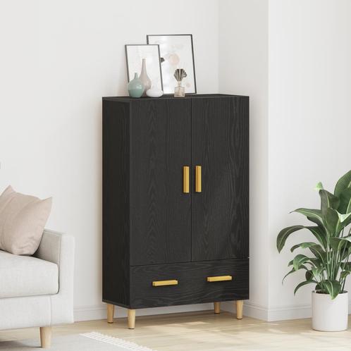 vidaXL Highboard in Zwart Eiken, 70x31x115 cm, Gemaakt van, Huis en Inrichting, Kasten | Dressoirs, Nieuw, Verzenden