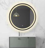 LED spiegel rond met zwart frame - 800mm, Huis en Inrichting, Woonaccessoires | Spiegels, Verzenden, Nieuw, Rond