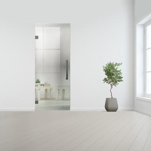 Glazen binnendeur zonder kozijn RVS beslag-Crepi gehard veil, Doe-het-zelf en Bouw, Glas en Ramen, Nieuw, Verzenden
