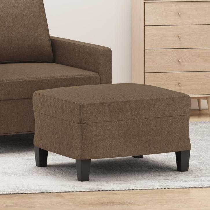 vidaXL Voetenbank 60x50x41 cm stof bruin, Huis en Inrichting, Zetels | Voetbanken en poefs, Nieuw, Verzenden