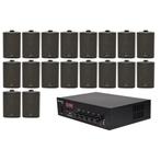 Geluidsinstallatie Met Compacte 100V Versterker En 18 Zwarte, Audio, Tv en Foto, Nieuw