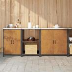vidaXL Keukenopbergsysteem 3 pcs Roestig 210 x 50 x 92 cm, Verzenden, Nieuw