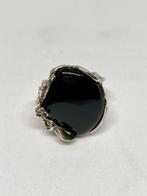 Onyx - Argent - Bague - Anneau en onyx noir, Antiek en Kunst