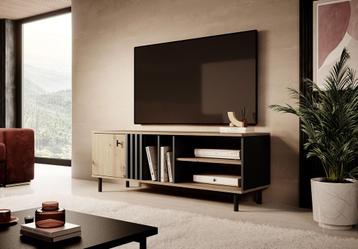 Tv-Meubel eiken grijs industrieel 138x40x49, Verzenden