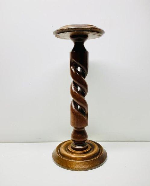 Standaard - houten pedestalstandaard met spiraalwindingkolom, Antiek en Kunst, Curiosa en Brocante