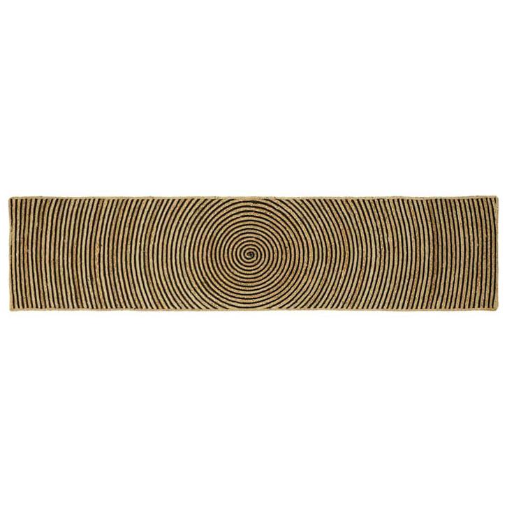 vidaXL Tapijt Natuurlijk en zwart 60 x 200 cm Jute, Maison & Meubles, Ameublement | Tapis & Moquettes, Envoi