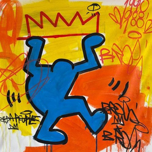 Freda People (1988-1990) - Haring X Basquiat XL, Antiek en Kunst, Kunst | Schilderijen | Modern