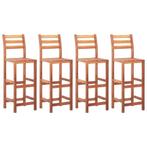 vidaXL Barstoelen 4 st massief acaciahout, Huis en Inrichting, Barkrukken, Verzenden, Nieuw