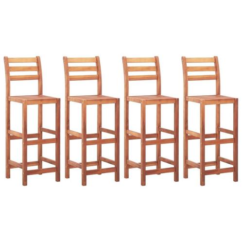 vidaXL Barstoelen 4 st massief acaciahout, Huis en Inrichting, Barkrukken, Nieuw, Verzenden