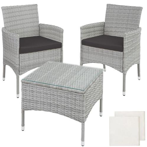 tectake Wicker zitgroep Luzern 2+1 met kussenhoezen in 2 kle, Tuin en Terras, Tuinsets en Loungesets, Verzenden