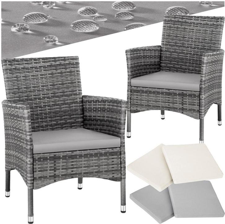 tectake® - Wicker tuinstoelen - Set van 2 - UV-bestendig - S, Tuin en Terras, Overige Tuin en Terras, Verzenden