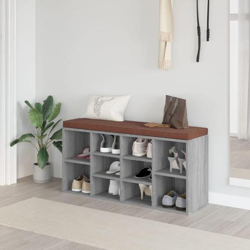 vidaXL Schoenenbank 103x30x48 cm bewerkt hout grijs sonoma, Huis en Inrichting, Overige Huis en Inrichting, Nieuw, Verzenden