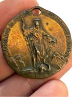 Gotische religieuze medaille die Sint-Bernardus van Mentone