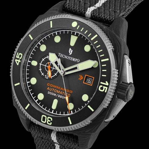 Tecnotempo - Commando Forged Carbon & Titanium - Automatic, Handtassen en Accessoires, Horloges | Heren