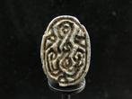 Oud-Egyptisch Speksteen Skarabeet met scrollpatroon en
