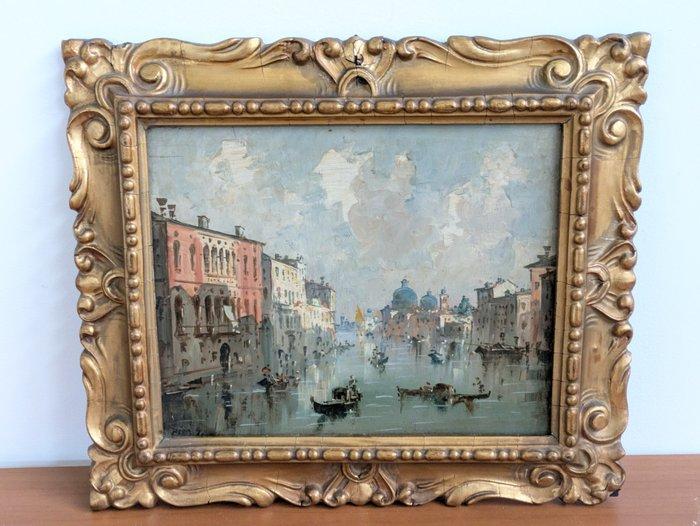 Giovanni Riva (1890-1973) - Venezia: Canal Grande e cupole, Antiek en Kunst, Kunst | Schilderijen | Klassiek