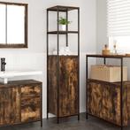 vidaXL Badkamermeubel met planken 36x35x165 cm gerookt eiken, Maison & Meubles, Tables | Coiffeuses, Verzenden