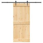 vidaXL Schuifdeur met beslag 90x210 cm massief grenenhout, Verzenden, Nieuw