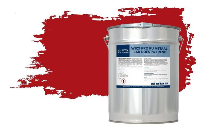 Wixx PRO PU Metaallak Roestwerend RAL 3020 | Verkeersrood 5L, Doe-het-zelf en Bouw, Verf, Beits en Lak, Nieuw, Verzenden