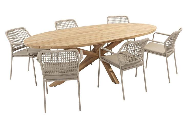 Taste by 4 Seasons Barista tuinset latte met Prado teak, Tuin en Terras, Tuinsets en Loungesets