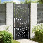 vidaXL Poort met vlamontwerp 105x205 cm staal zwart, Tuin en Terras, Verzenden, Nieuw