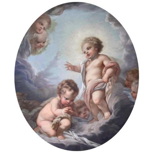 François Boucher (1703-1770), D’après - Jesus and the Infant, Antiek en Kunst, Kunst | Schilderijen | Klassiek