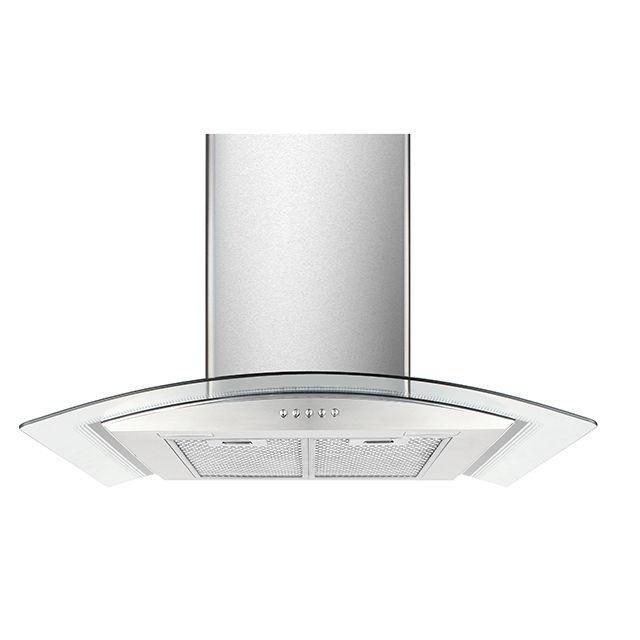 Afzuigkap - RVS met gebogen glas – 650 m³/u – 3 standen, Elektronische apparatuur, Afzuigkappen, Nieuw, Ophalen of Verzenden