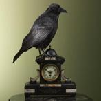 Raaf op Klok Taxidermie Opgezette Dieren By Max, Verzamelen, Ophalen of Verzenden, Nieuw, Vogel, Opgezet dier
