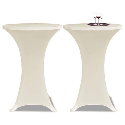 vidaXL Statafelhoes Stretch Ø80cm Crème (2 stuks), Tuin en Terras, Tuinmeubel-accessoires, Nieuw, Verzenden