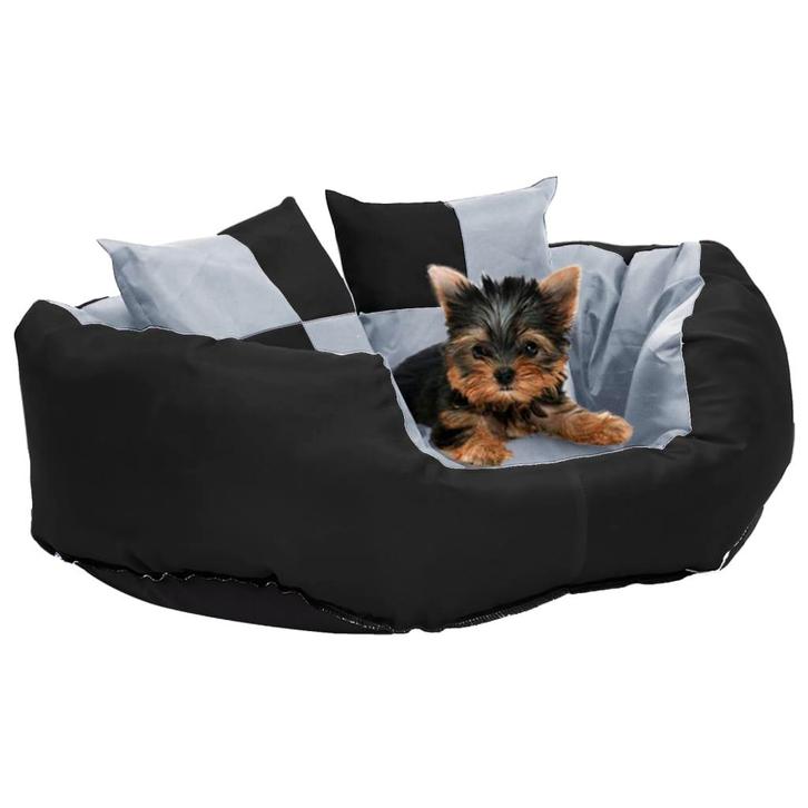 vidaXL Hondenkussen omkeerbaar en wasbaar 65x50x20 cm grijs, Dieren en Toebehoren, Honden-accessoires, Nieuw, Verzenden
